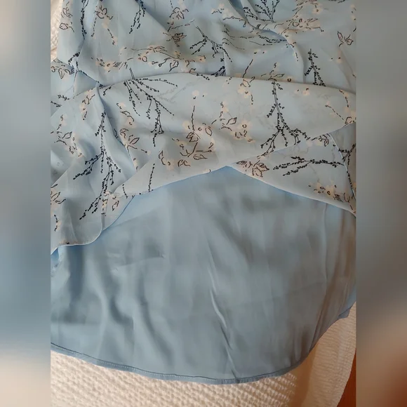 Ann Taylor Light Blue Dress with Flutter Sleeves - Picture 6 of 6